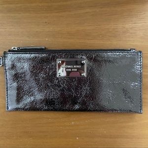 Michael Kors Gunmetal Metallic Zip Wristlet
